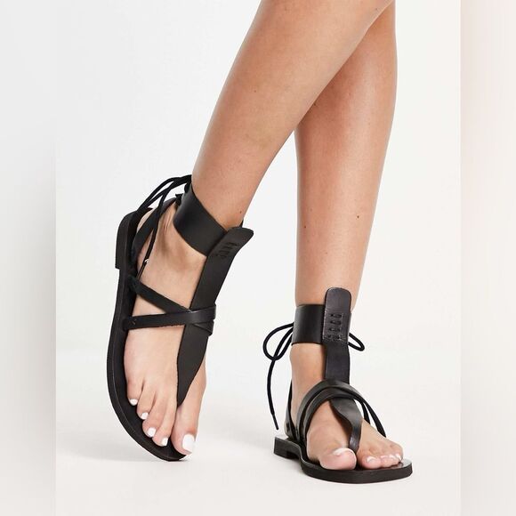 NWOB Free People | Vacation Day wrap gladiator sandal in black - Picture 1 of 13